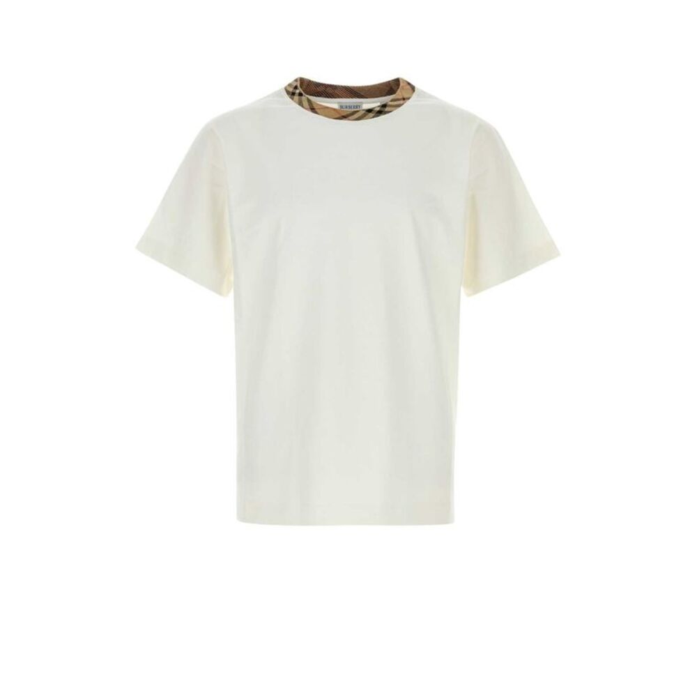 Burberry Men White Cotton T-Shirt